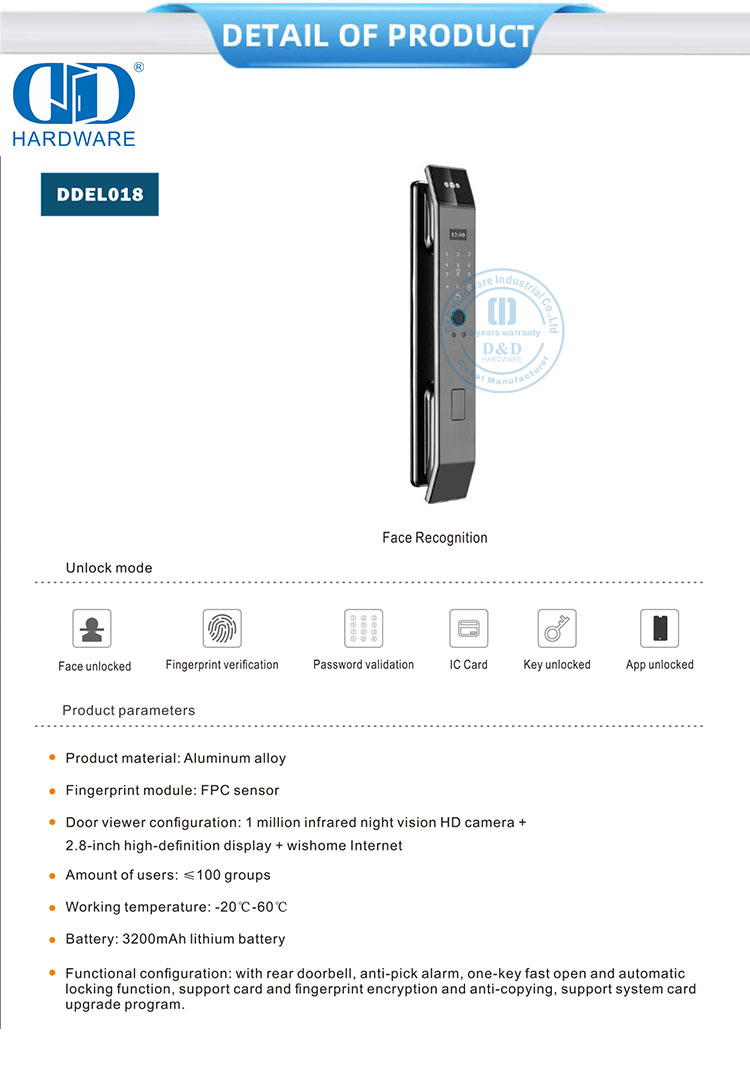قفل الباب الذكي بلوحة المفاتيح