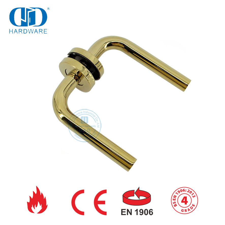 مرآة نحاسية مصقولة ذهبية EN 1906 مقبض باب من النوع الأنبوبي-DDTH002-PB