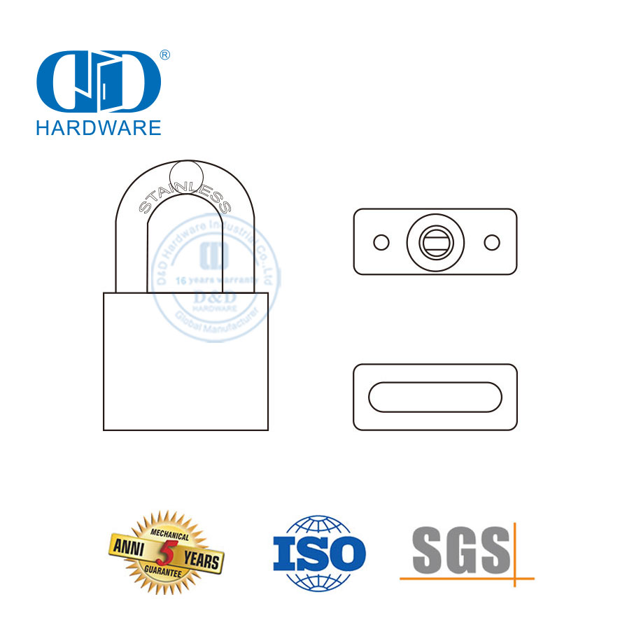 أقصى قدر من الأمن SUS304 تجهيزات أثاث درج تجاري صناعي مقاوم للماء مكتب فندق قفل قفل-DDPL001-60mm