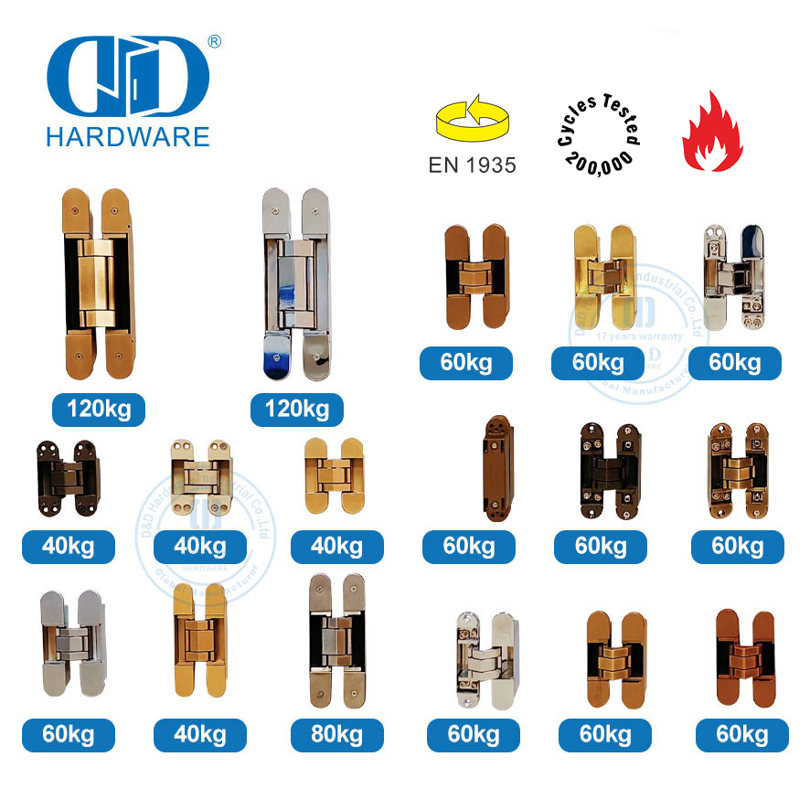 التجهيزات EN1935 مفصلة الباب المخفية للسكن DDCH008-G80