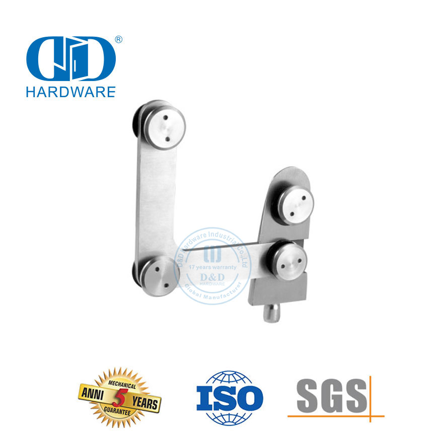 تركيب موصل زجاجي مثبت على الزجاج من الفولاذ المقاوم للصدأ، لوحة جانبية Piovt Glass Hardware-DDGP010