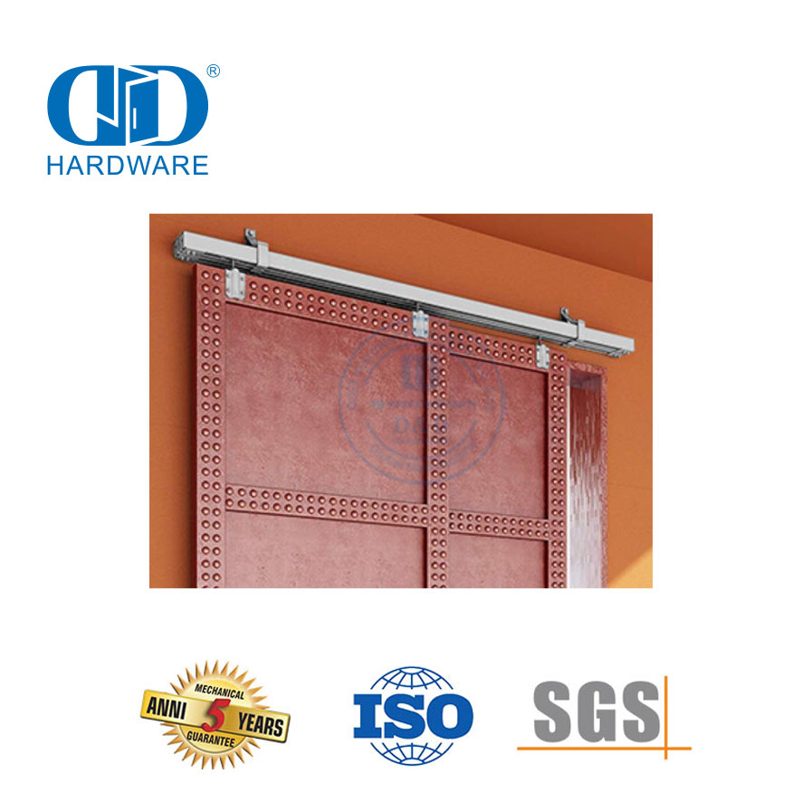 الفولاذ المقاوم للصدأ الأسود الثقيلة مزدوجة انزلاق الباب الأجهزة تجاوز باب الحظيرة الأجهزة شقة Kit-DDBD041