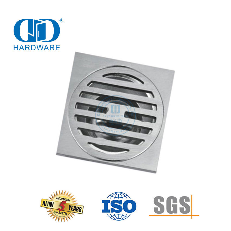 سلامة عالية الفولاذ المقاوم للصدأ مربع الطابق استنزاف الحمام دش استنزاف أجهزة الحمام للباب الزجاجي-DDFD0011