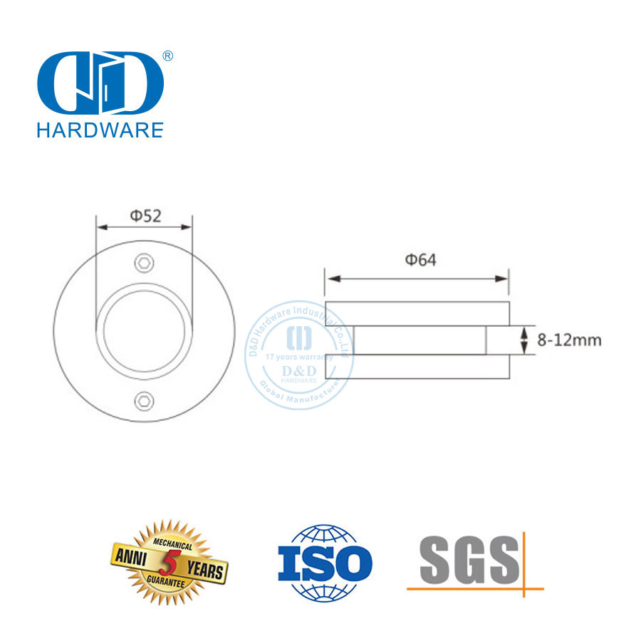 إكسسوارات أثاث من الفولاذ المقاوم للصدأ من النوع الدائري، باب منزلق من الزجاج، مقبض على شكل كوب-DDSK018