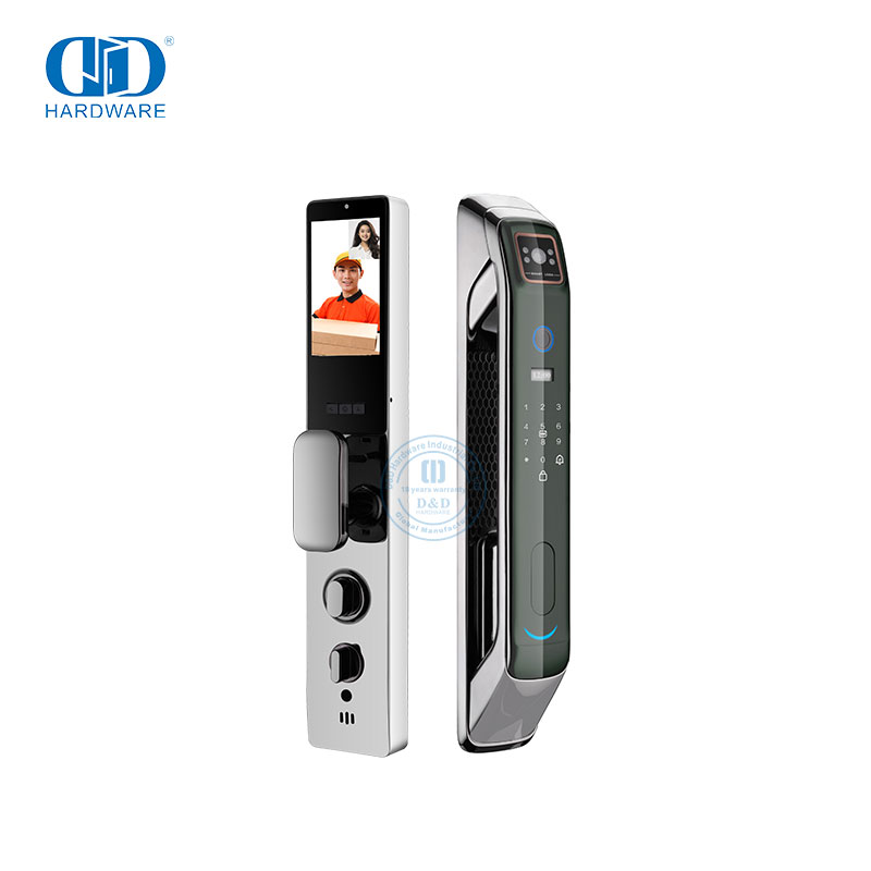 شاشة كاميرا واي فاي الصوت والتقاط الصور قفل باب التعرف على بصمة الإصبع/راحة اليد/الوجه -DDEL008