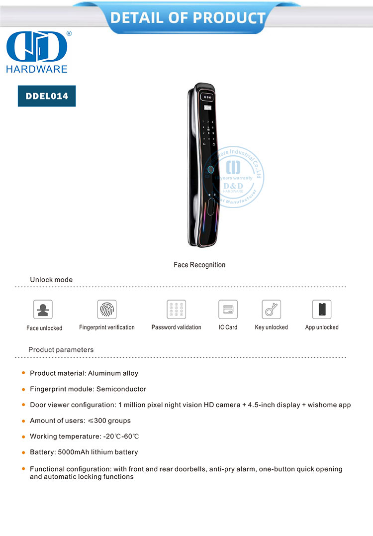 قفل التعرف على الوجه ثلاثي الأبعاد