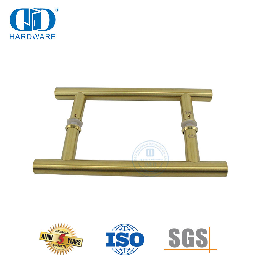 لمسة نهائية من النحاس الساتان على شكل حرف H من الفولاذ المقاوم للصدأ أنبوب دفع مقبض باب الحمام-DDPH001-A Φ22-SB