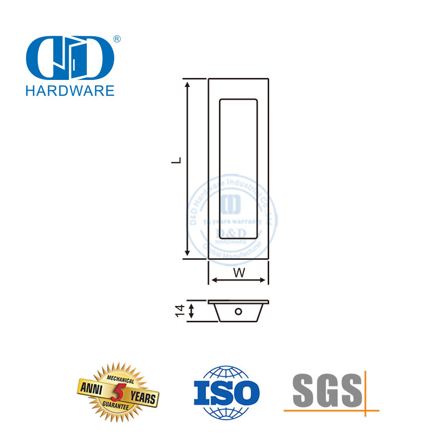 خزانة مطبخ منزلق من الفولاذ المقاوم للصدأ ومقبض سحب نحاسي-DDFH009-B