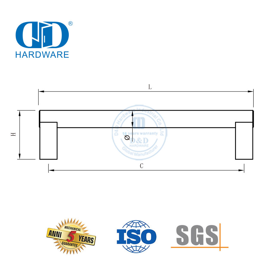 الشركة المصنعة لمقابض الأبواب المصنوعة من الفولاذ المقاوم للصدأ ذات الطراز الحديث والأكثر مبيعًا - DDFH030