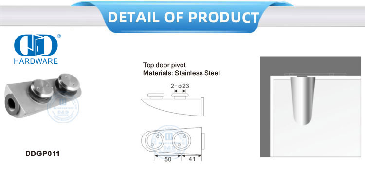 الفولاذ المقاوم للصدأ الثقيلة الباب العلوي Piovt الزجاج المناسب التصحيح المناسب Pivot-DDGP011
