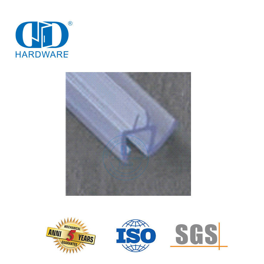 الأجهزة الزجاجية عالية الجودة PVC زجاج الباب العلوي ختم سيليكون المطاط شريط عازل دش ختم Strip-DDWS005