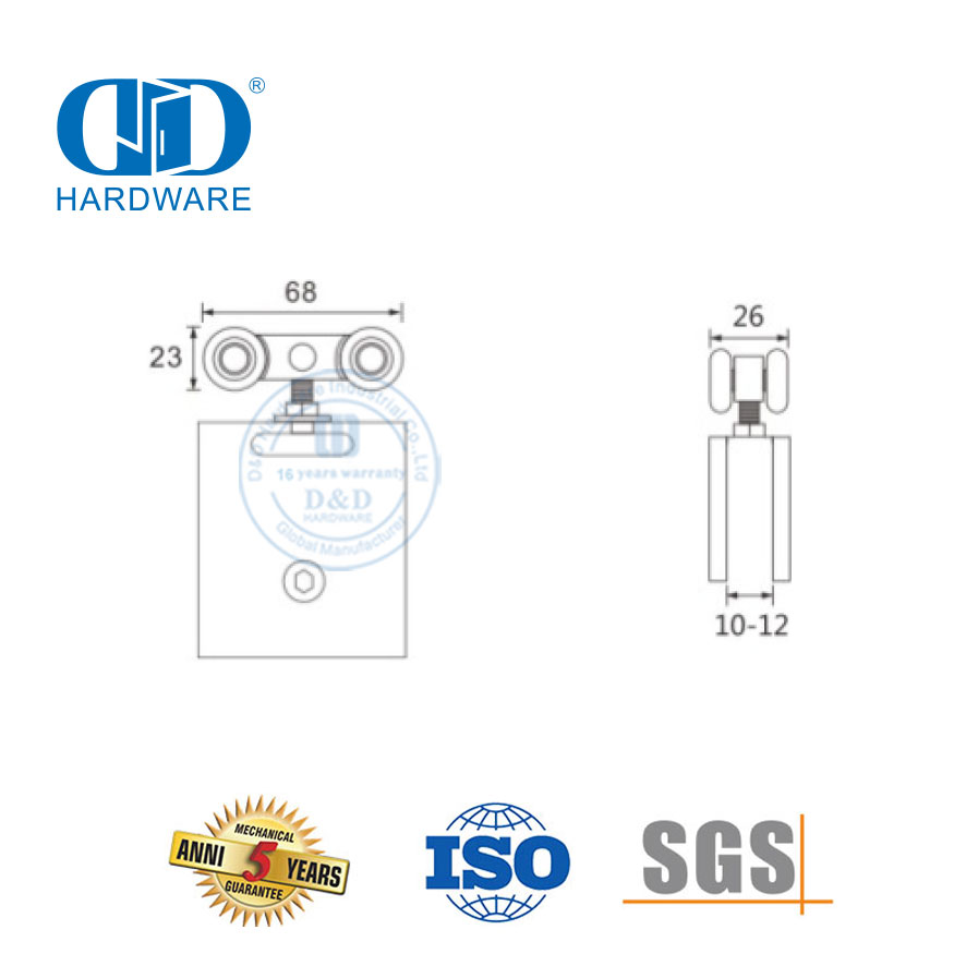 باب أمان عالي المشبك الفولاذ المقاوم للصدأ الألومنيوم اكسسوارات الزجاج أجهزة الحمام دش الباب الأسطوانة لانزلاق Door-DDGS138