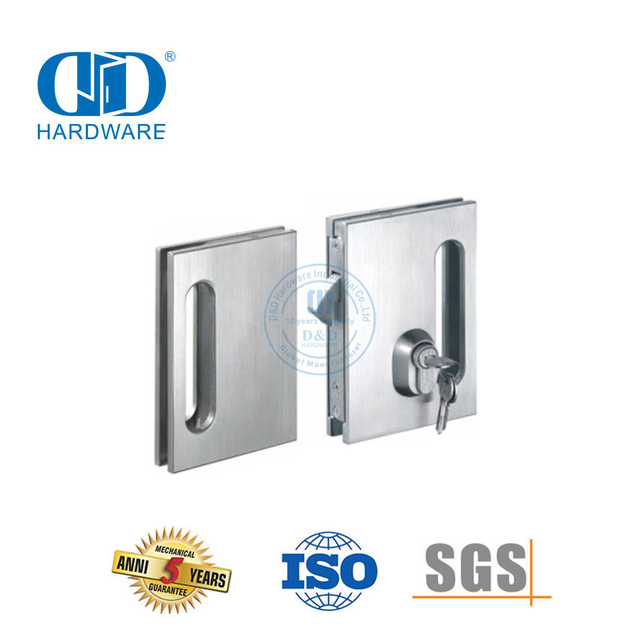 الفولاذ المقاوم للصدأ مربع زجاج انزلاق الباب قفل مفتاح مقبض قفل الباب Fitting-DDGL003