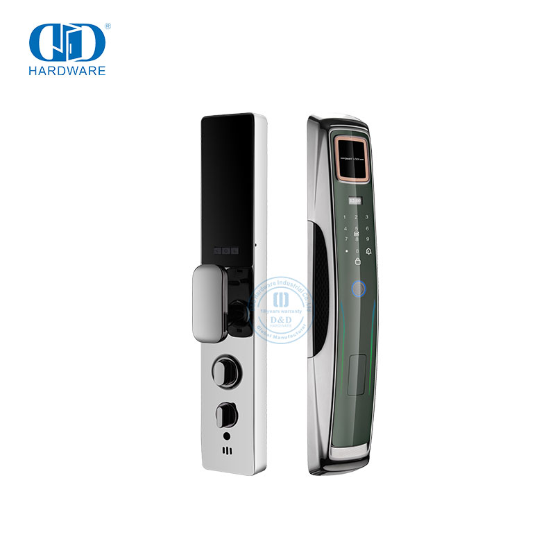 قفل الباب الذكي المزود بكاميرا واي فاي وجهاز التحكم عن بعد ببصمة الإصبع الإلكترونية من الشركة المصنعة مع الكاميرا والصوت -DDEL009