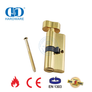 النحاس المصقول EN 1303 النمط الأوروبي قفل باب الحمام Cylinder-DDLC007-70mm-PB