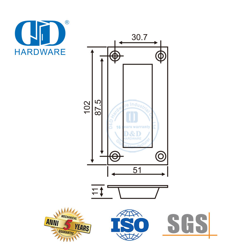 خزانة مخفية مثبتة على السقف تسحب مقابض أبواب الدرج المنزلقة المدمجة - DDFH010