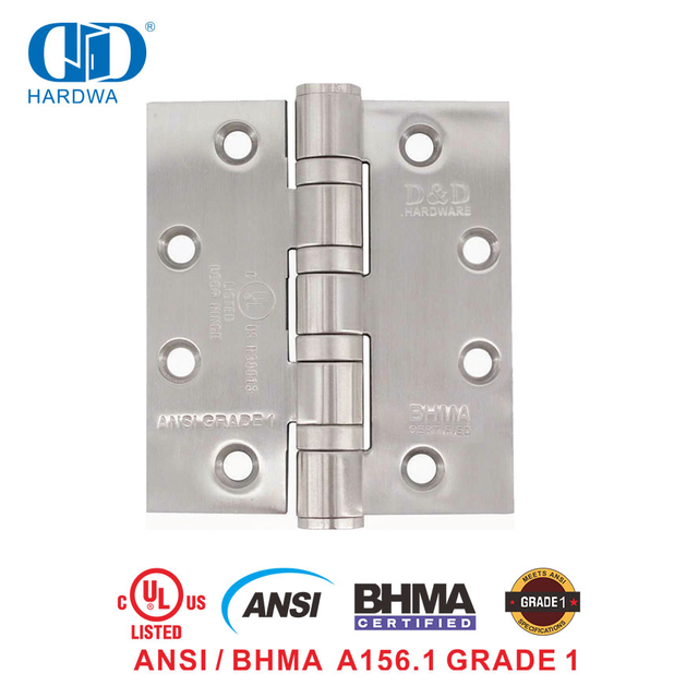 شهادة BHMA UL من الفولاذ المقاوم للصدأ المقاوم للصدأ شديد التحمل وأثاث قابل للفصل مفصل باب داخلي تجاري -DDSS001-ANSI-1-5x4.5x4.8mm