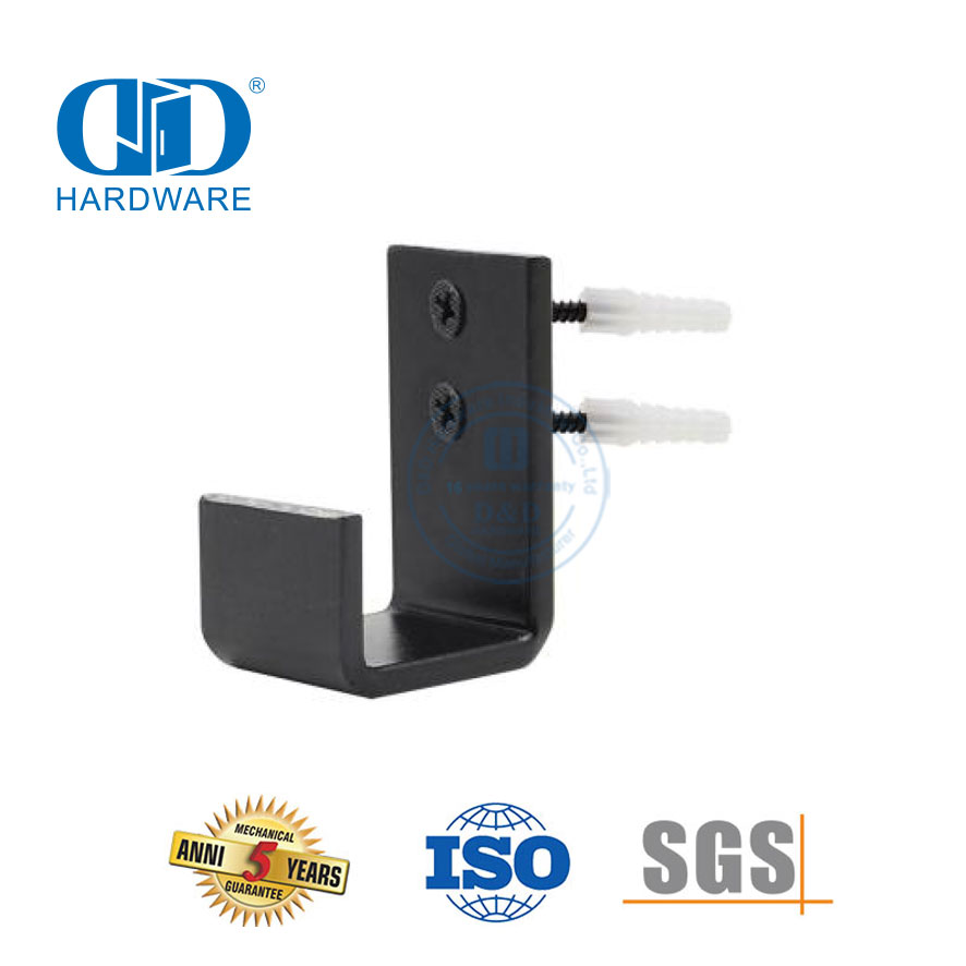 الفولاذ المقاوم للصدأ الأسود جدار جبل قابل للتعديل انزلاق باب الحظيرة الأجهزة الطابق دليل الباب السفلي الطابق دليل-DDBD087