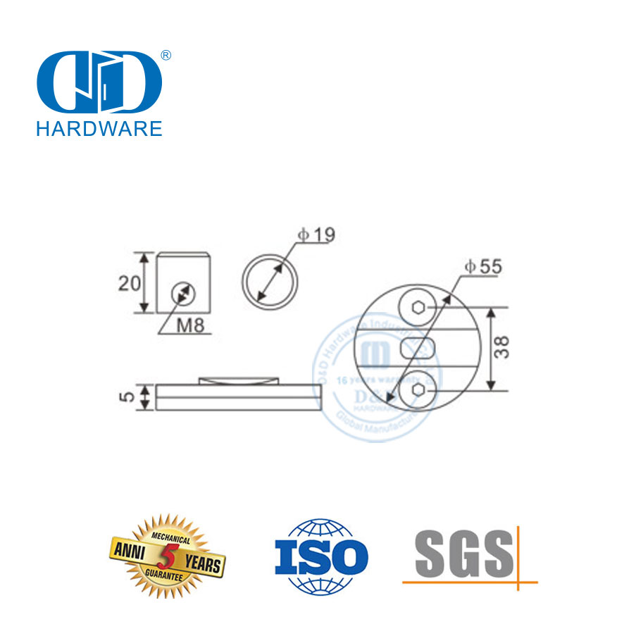 الفولاذ المقاوم للصدأ الزجاج الاكسسوارات مجموعة انزلاق الباب شنقا الأسطوانة دش الباب الأسطوانة للحمام Door-DDGS112