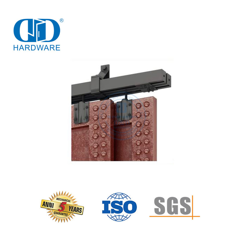 الفولاذ المقاوم للصدأ الأسود الثقيلة مزدوجة انزلاق الباب الأجهزة تجاوز باب الحظيرة الأجهزة شقة Kit-DDBD041