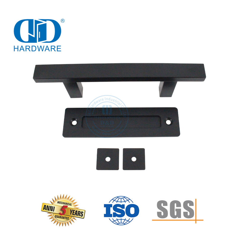 الصين الصانع الفولاذ المقاوم للصدأ مات الأسود المطبخ انزلاق باب الحظيرة مقبض مجموعة مزدوجة من جانب الباب Handle-DDBD103 الأسود