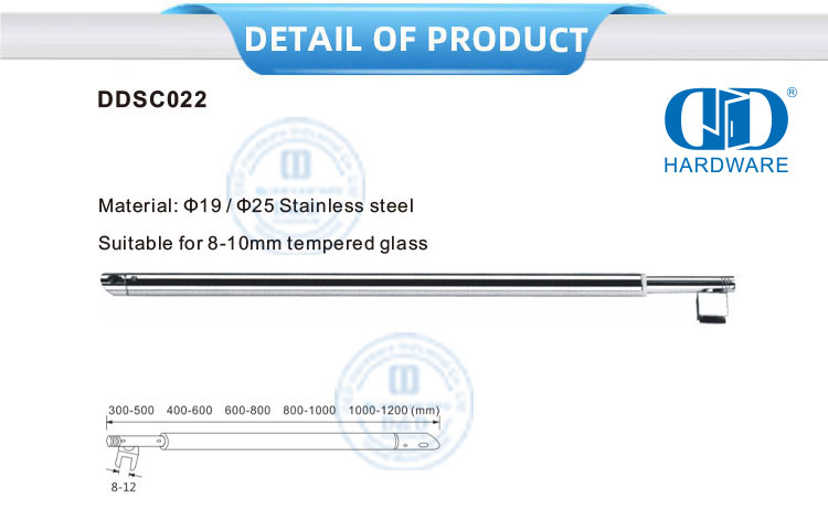 الفولاذ المقاوم للصدأ مصنع العرض المباشر الحمام التجاري قضيب دش قابل للتعديل الزجاج لوحة قوس Connector-DDSC022