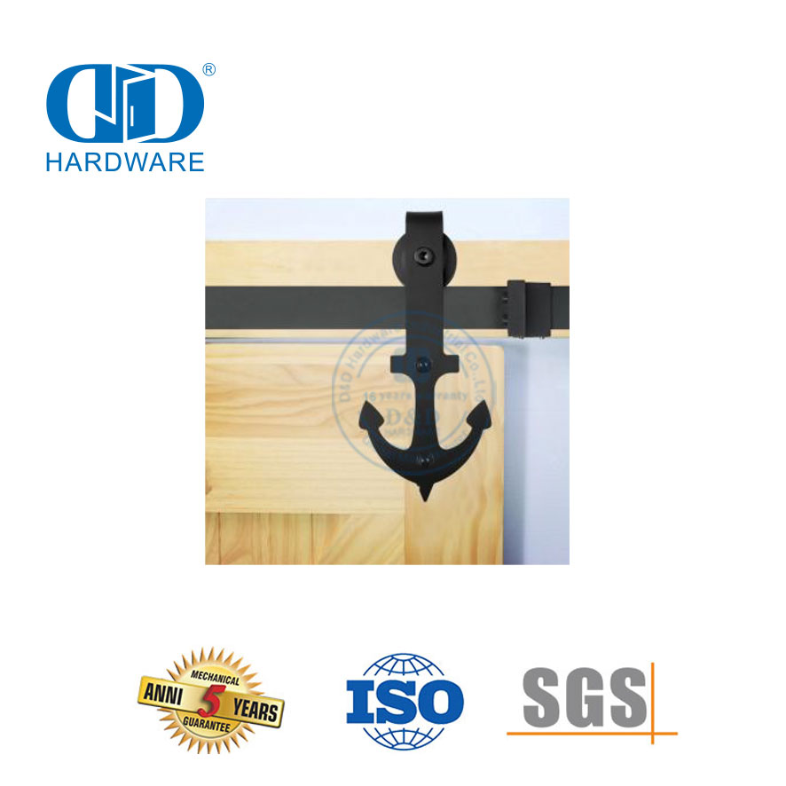 الفولاذ المقاوم للصدأ التصميم الحديث مجموعة قفل الباب الأسود الشريحة باب الحظيرة الأجهزة الباب الأجهزة المسار Set-DDBD011