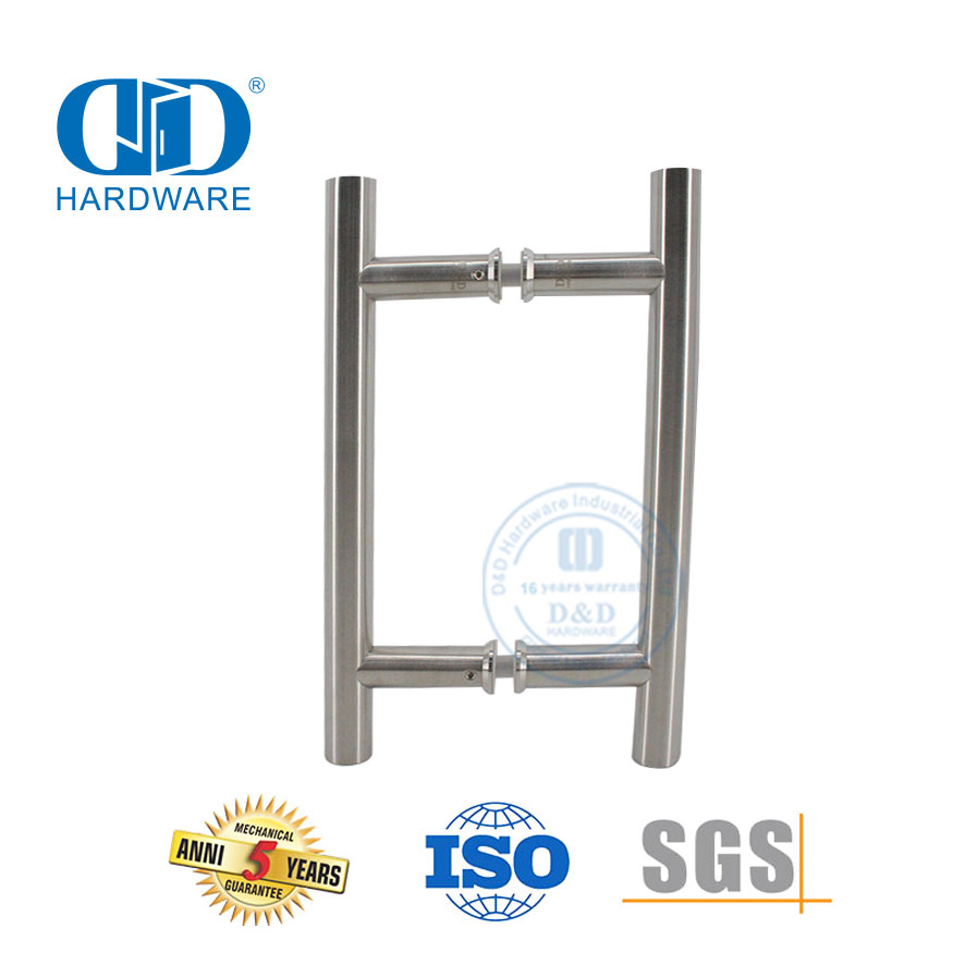 حار بيع H الشكل الفولاذ المقاوم للصدأ أنبوب سحب ودفع دش الباب Handle-DDPH001-A Φ22-SSS