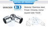 الفولاذ المقاوم للصدأ جولة أنبوب موصل الحمام حامل دش أنبوب موصلات لوحة موصل الزجاج Fittings-DDSC026