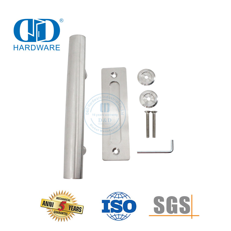 الفولاذ المقاوم للصدأ التصميم الحديث الأثاث السكني التجاري انزلاق الباب الحظيرة مقبض سحب اللوحة الخلفية مقبض الباب-DDBD101 SSS
