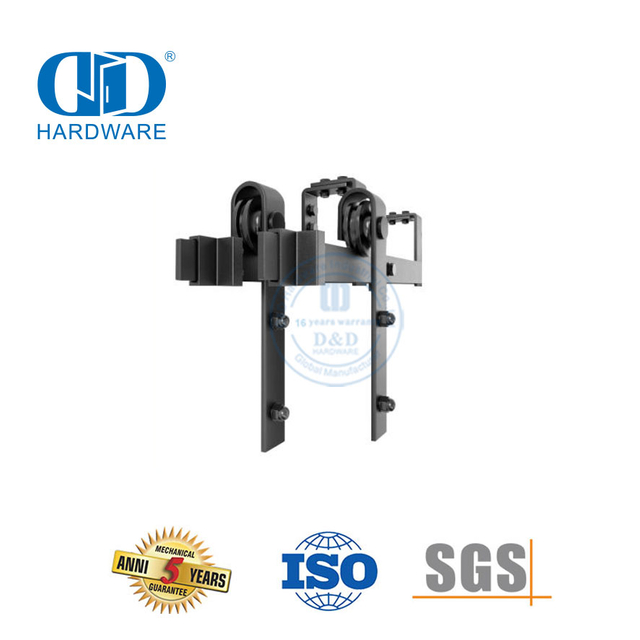 الفولاذ المقاوم للصدأ المسار المخفي أخفى مات الأسود خشبية انزلاق باب الحظيرة مجموعة الأسطوانة Hardware-DDBD022