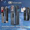 أبواب خشبية أقفال بمقابض ذكية مع تطبيق WIFI بصمة الإصبع Cerradura Inteligente تعمل مع TUYA WIFI -DDDL007
