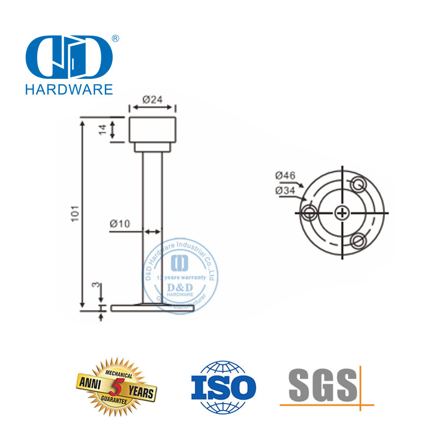 سدادة باب من الفولاذ المقاوم للصدأ للشقق الفندقية التجارية -DDDS018