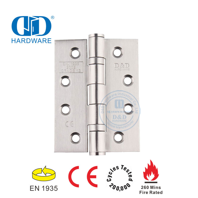 الأجهزة والأثاث النار تصنيف CE الصف 13 شهادة الفولاذ المقاوم للصدأ انفصال بعقب غرفة نوم الحمام الباب المفصلي -DDSS001-CE-4x3x3mm