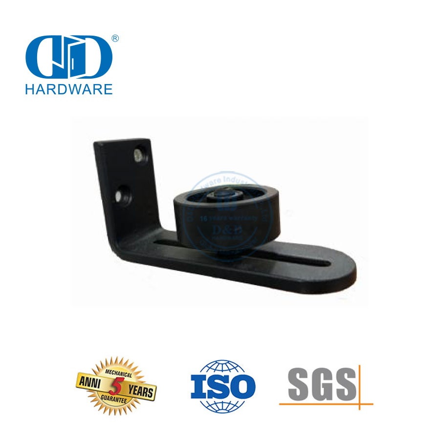 العالمي الفولاذ المقاوم للصدأ الأسود قابل للتعديل باب الحظيرة أسفل الطابق الأسطوانة دليل أخفى باب الحظيرة الأجهزة-DDBD082