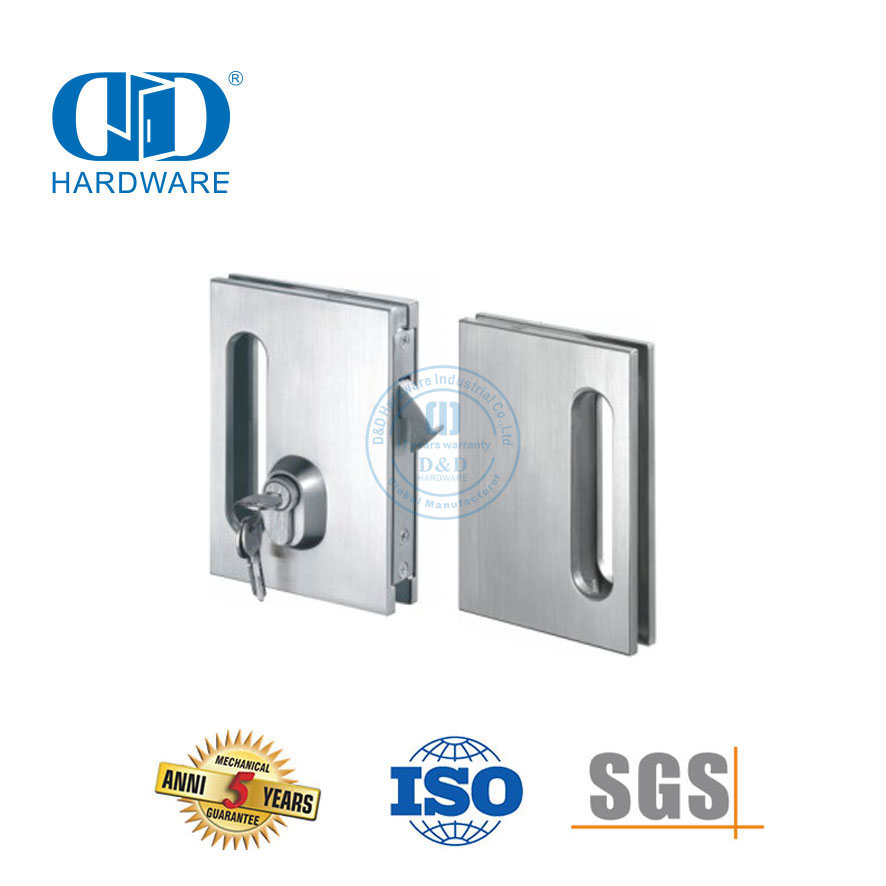الفولاذ المقاوم للصدأ مربع زجاج انزلاق الباب قفل مفتاح مقبض قفل الباب Fitting-DDGL003