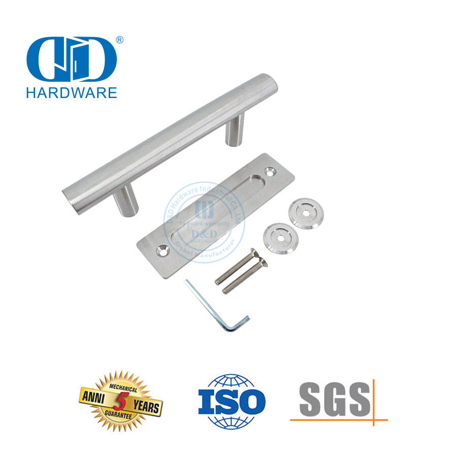 الفولاذ المقاوم للصدأ التصميم الحديث الأثاث السكني التجاري انزلاق الباب الحظيرة مقبض سحب اللوحة الخلفية مقبض الباب-DDBD101 SSS