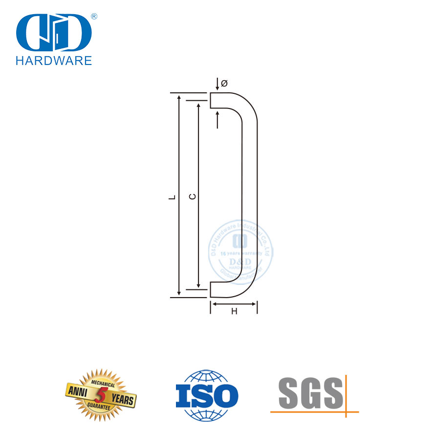 تصميم جديد من الفولاذ المقاوم للصدأ لغرفة الاستحمام باب زجاجي للحمام مقبض سحب-DDPH007-A-PSS
