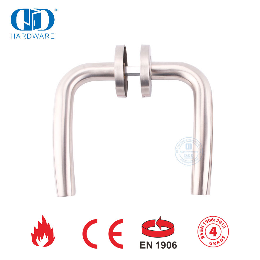 EN 1906 أجهزة باب غرفة النوم من الفولاذ المقاوم للصدأ مقبض ذراع مجوف-DDTH006-SSS