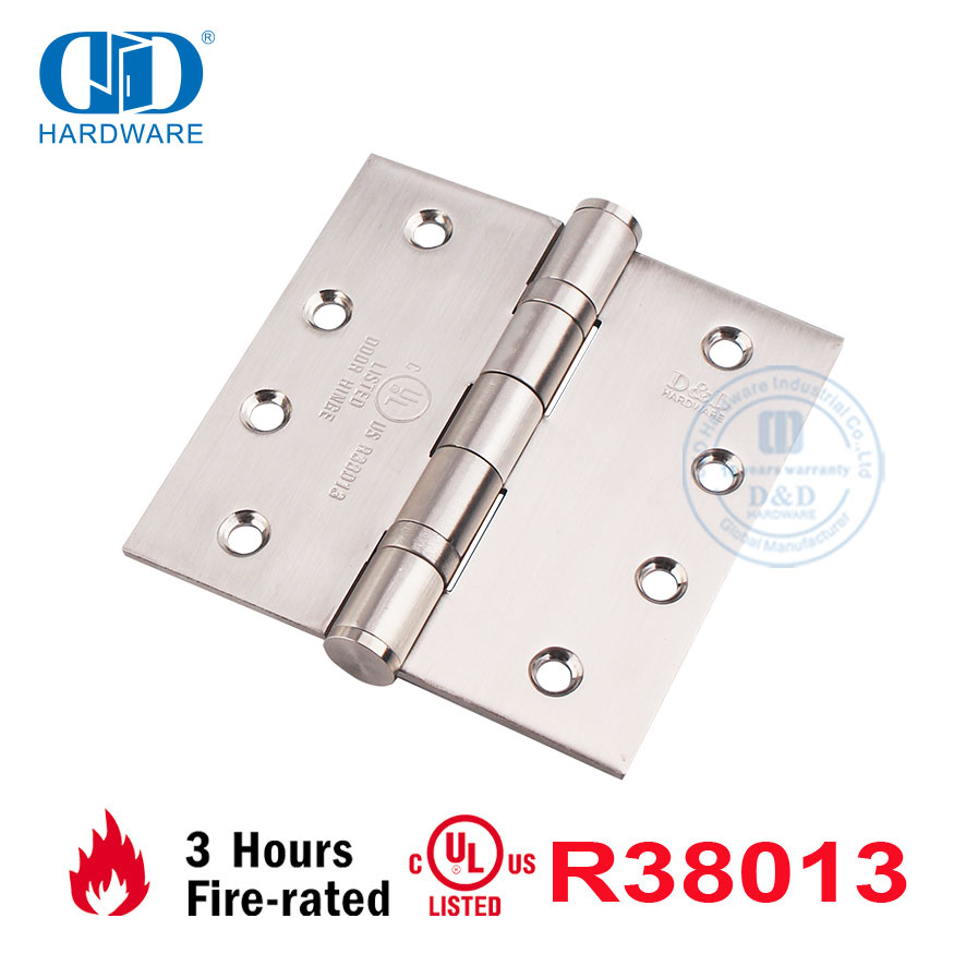 تركيب سريع من الفولاذ المقاوم للصدأ بشهادة UL الأمريكية ANSI المقاومة للحريق، أثاث ناعم الإغلاق، مفصل باب سكني-DDSS001-FR-4X4X3.4mm