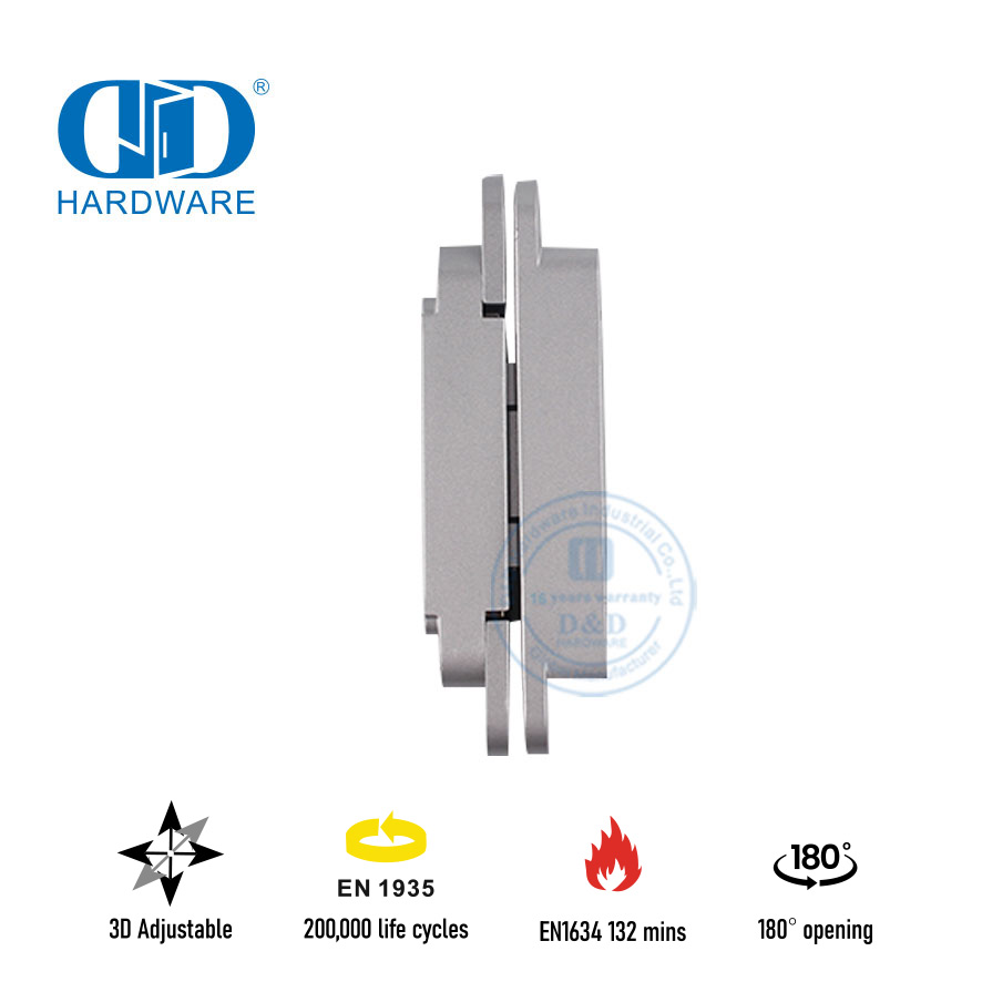 EN1935 مفصل باب غير مرئي ثلاثي الأبعاد مقاوم للحريق لمبنى المكاتب-DDCH008-G40