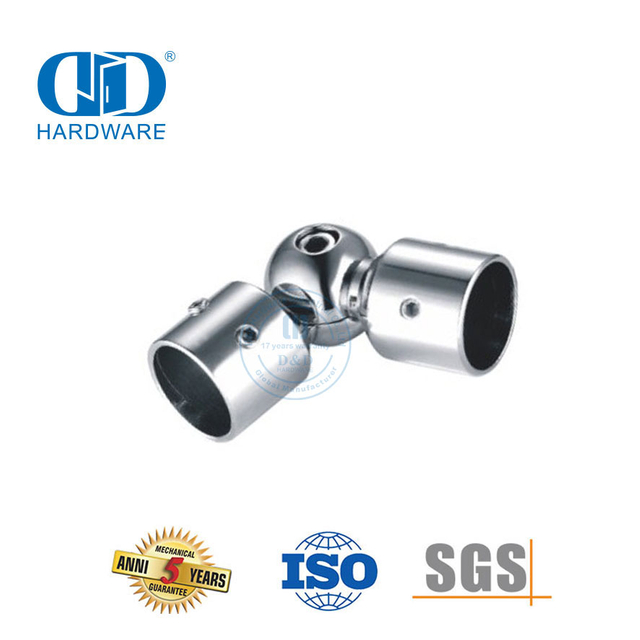الفولاذ المقاوم للصدأ جولة أنبوب موصل الحمام حامل دش أنبوب موصلات لوحة موصل الزجاج Fittings-DDSC026