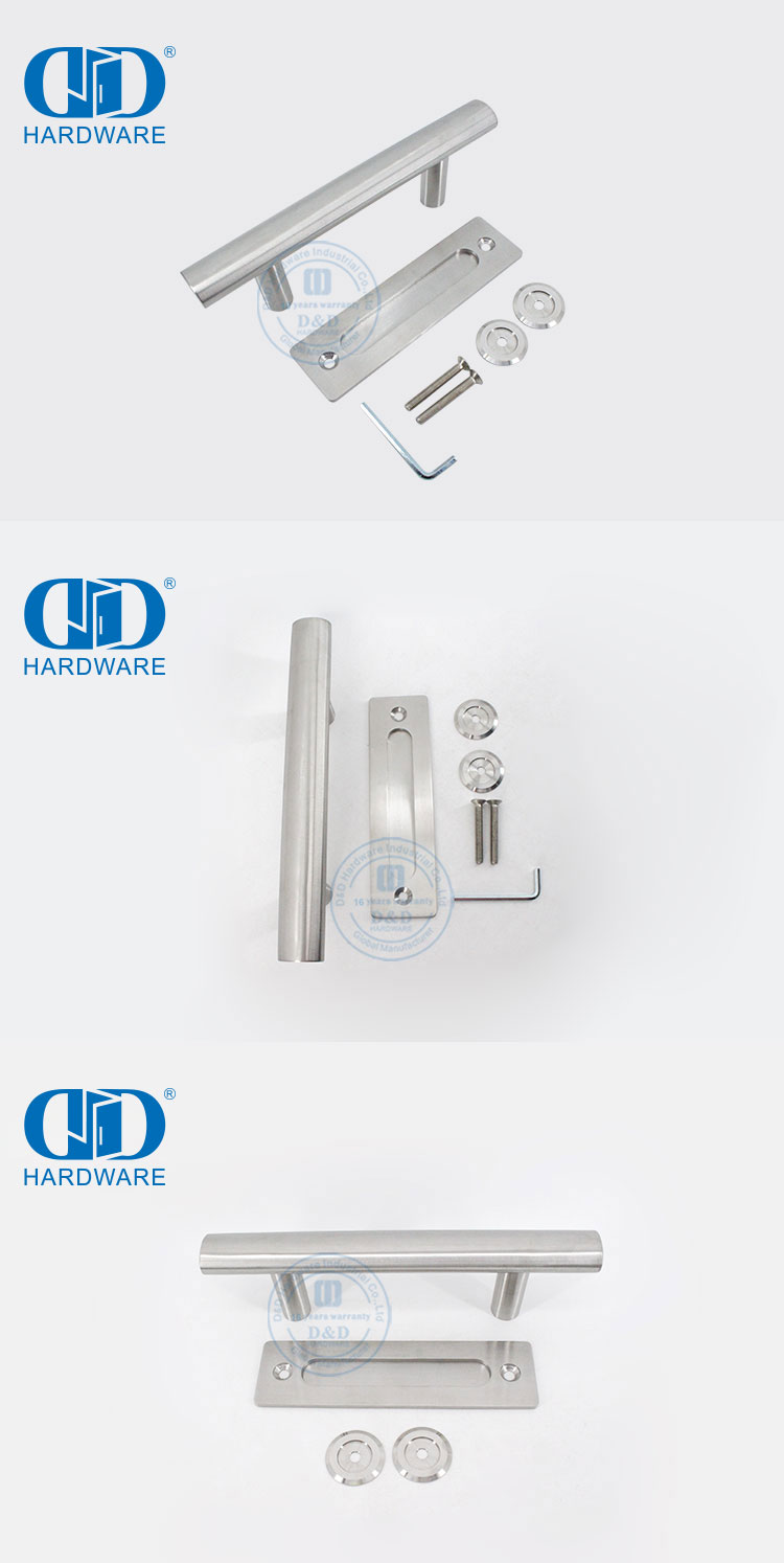 الفولاذ المقاوم للصدأ التصميم الحديث الأثاث السكني التجاري انزلاق الباب الحظيرة مقبض سحب اللوحة الخلفية مقبض الباب-DDBD101 SSS