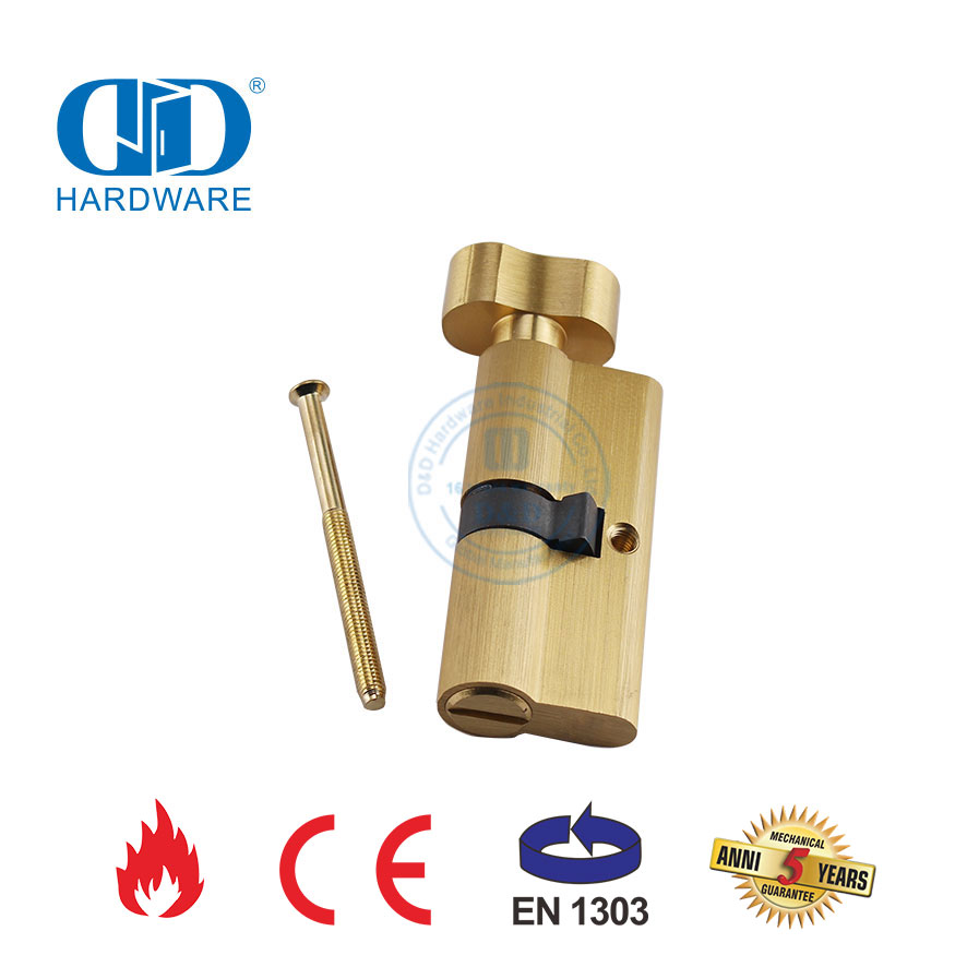 أسطوانة قفل نقر الحمام من النحاس الساتان مع شهادة EN 1303-DDLC007-70mm-SB