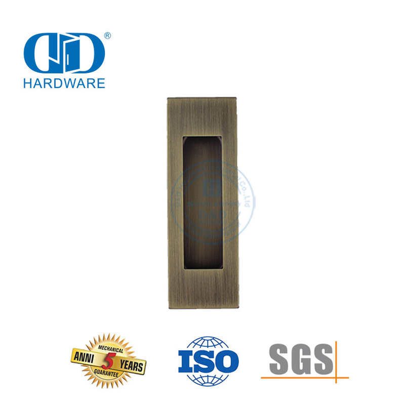 أجهزة الأثاث الفولاذ المقاوم للصدأ 102 مم مربع فلوش إخفاء مقبض سحب الباب-DDFH009-B