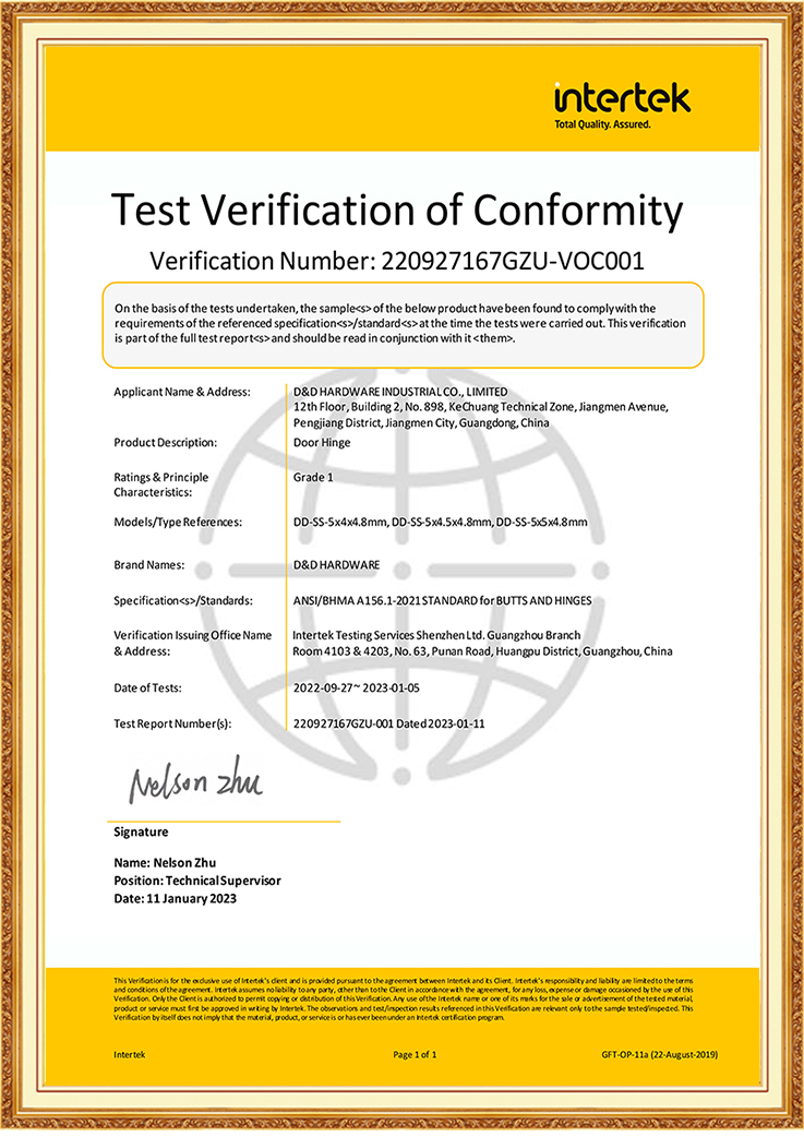 BHMA ANSI الصف 1 مفصلات الأبواب الداخلية التجارية الثقيلة للمملكة العربية السعودية-DDSS001-ANSI-1-5x4.5x4.8mm