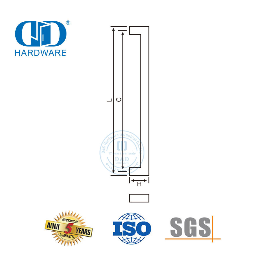 الأجهزة الباب الفولاذ المقاوم للصدأ الخارجي مقبض سحب الباب الزجاجي الرئيسي Allure Pull Handle-DDPH015