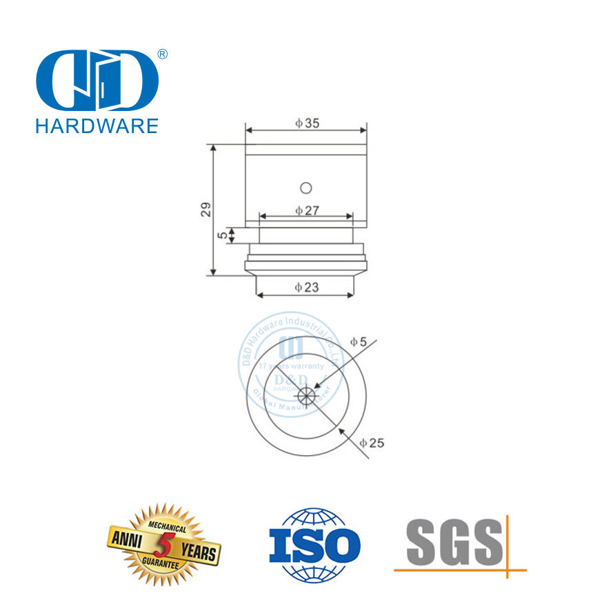 الفولاذ المقاوم للصدأ قابل للتعديل نقطة واحدة تثبيت زجاج الباب المحوري نظام انزلاق الباب Hardware-DDGP024
