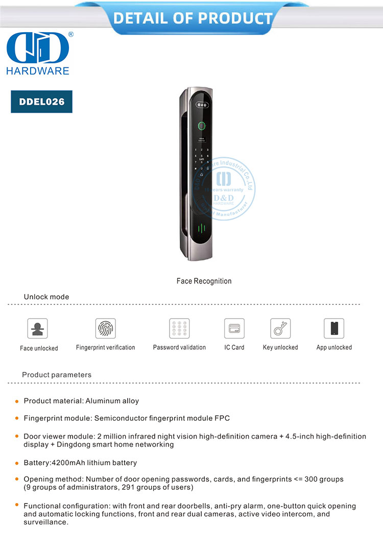 قفل ذكي للتعرف على الوجه