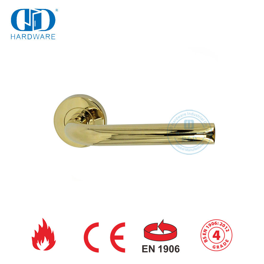 مرآة نحاسية مصقولة ذهبية EN 1906 مقبض باب من النوع الأنبوبي-DDTH002-PB